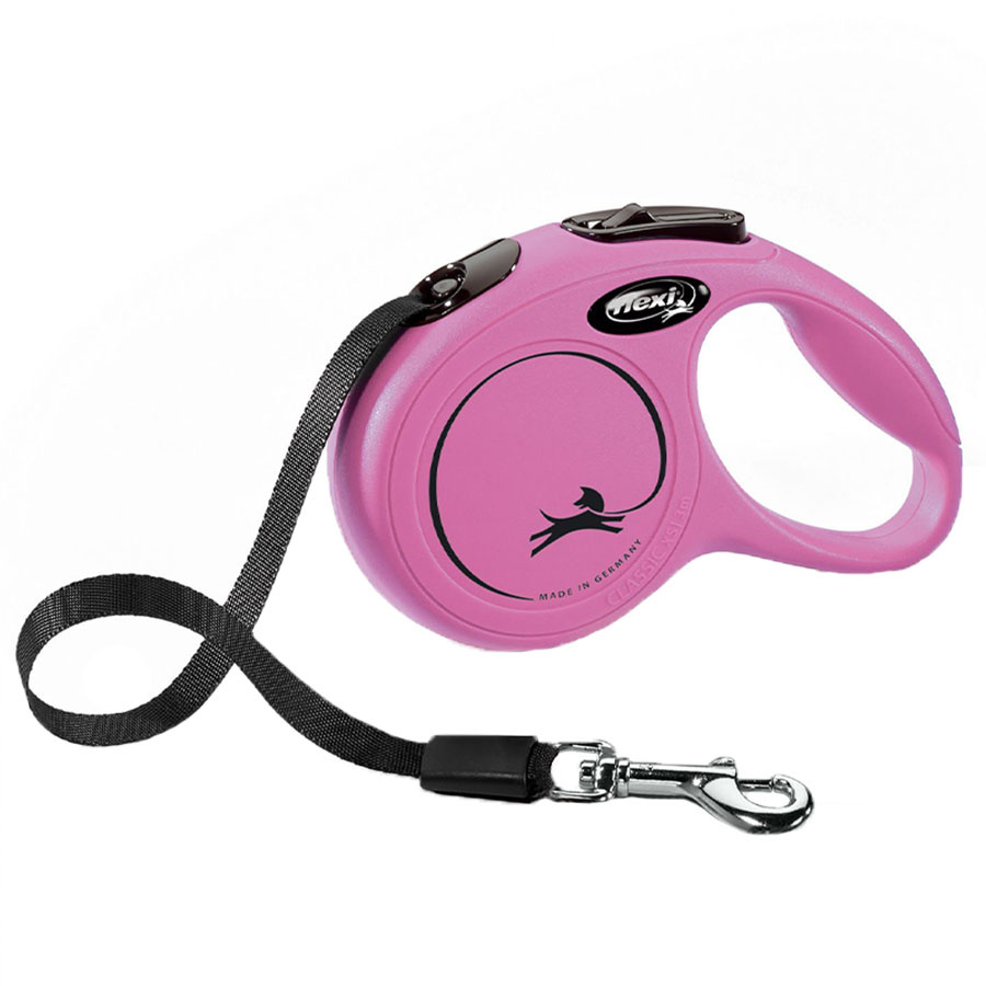 Laisse Flexi New Classic Tape Small 5m Rose