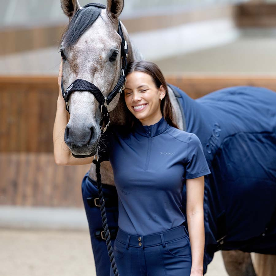 Haut d'équitation Thelma 1/4 Zip Bleu Marine