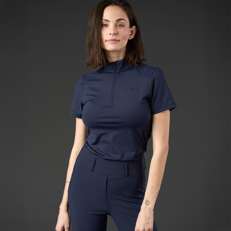 Haut d'équitation Thelma 1/4 Zip Bleu Marine