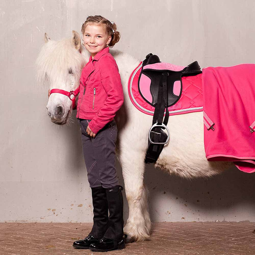 Coussin de selle pour poney Shetland synthétique Rose