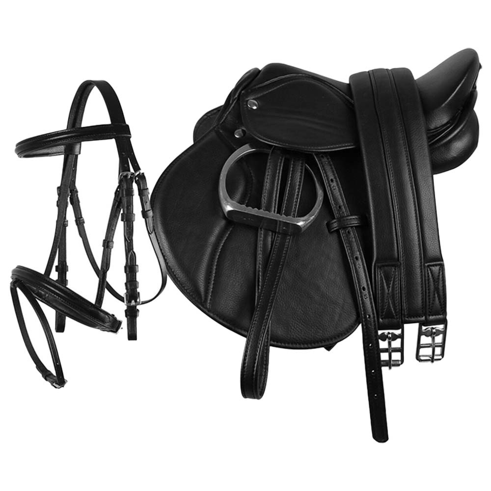 Ensemble de selle et bride complet Noir