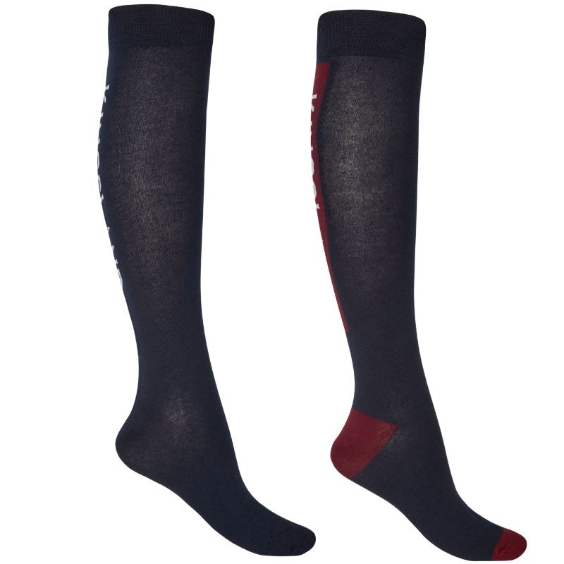 Chaussettes d'équitation Classic Unisex Logo 2-pack Bleu Marine