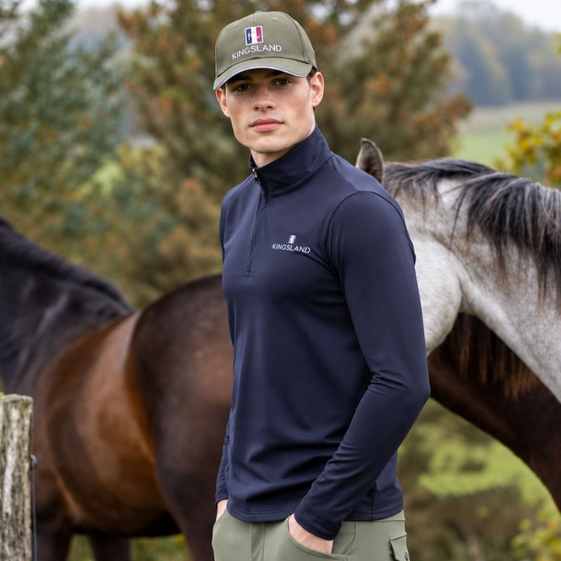Haut d'équitation Classic Mens Training Shirt Bleu Marine