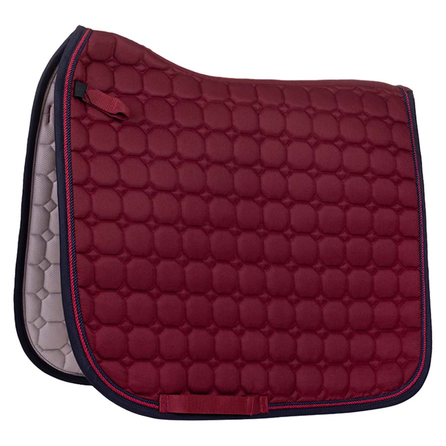 Tapis de selle de dressage Florence Rouge Vin/Bleu Marine