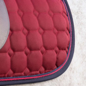 Tapis de selle mixte Florence rouge vin/Bleu Marinee Tapis de selle mixte Florence rouge vin/Bleu Marinee