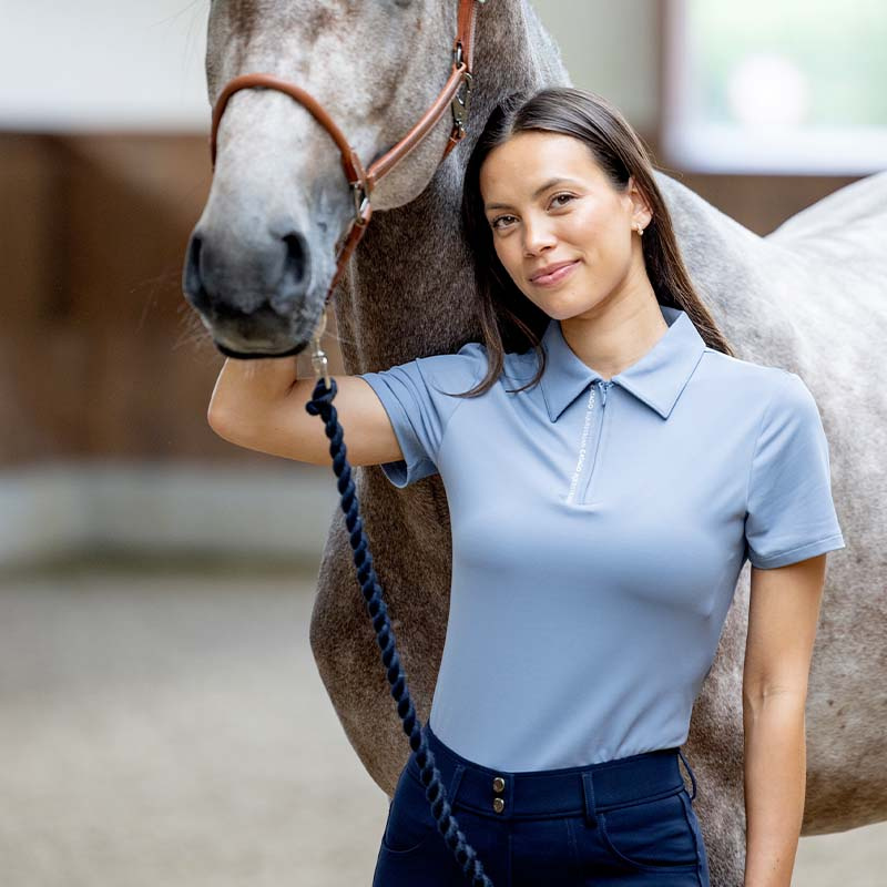 Haut d'équitation Nash 1/4 Zip Bleu clair