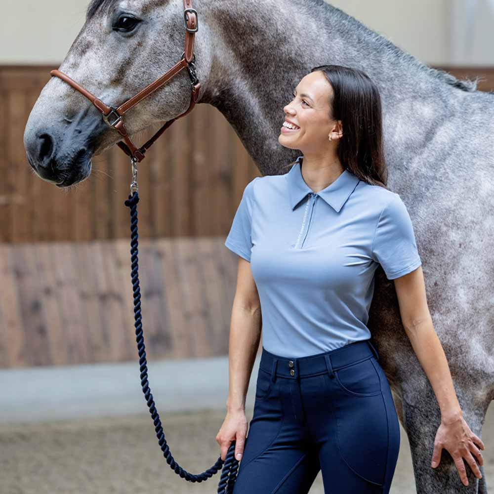 Haut d'équitation Nash 1/4 Zip Bleu clair