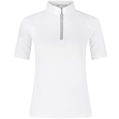 Haut de concours Classic Glitter Zipper Short Sleeve Blanc Haut de concours Classic Glitter Zipper Short Sleeve Blanc