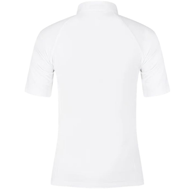 Haut de concours Classic Glitter Zipper Short Sleeve Blanc
