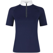 Haut de concours Classic Glitter Zipper Short Sleeve Bleu Marine Haut de concours Classic Glitter Zipper Short Sleeve Bleu Marine