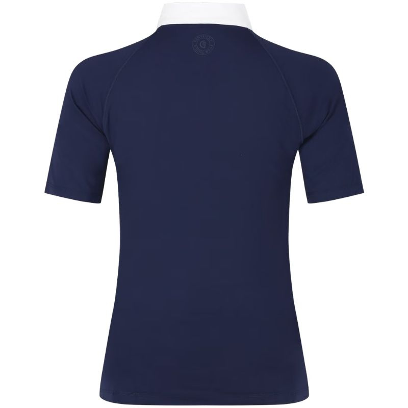 Haut de concours Classic Glitter Zipper Short Sleeve Bleu Marine