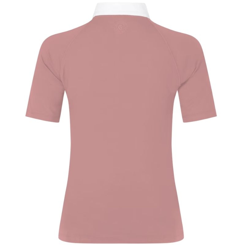 Haut de concours Classic Glitter Zipper Short Sleeve Vieux Rose