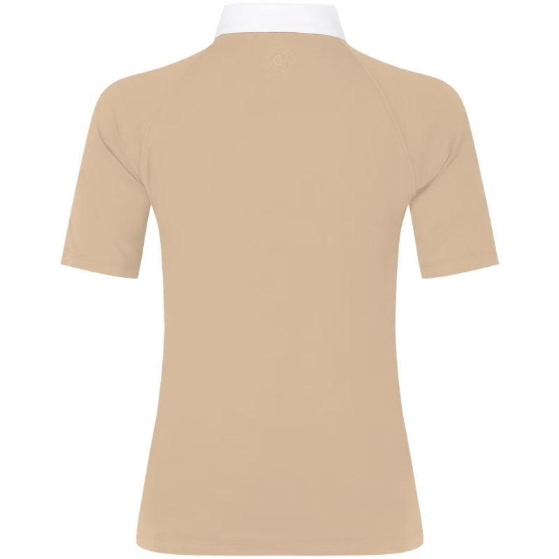Haut de concours Classic Glitter Zipper Short Sleeve Beige
