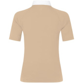 Haut de concours Classic Glitter Zipper Short Sleeve Beige Haut de concours Classic Glitter Zipper Short Sleeve Beige