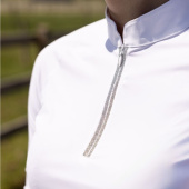 Haut de concours Classic Glitter Zipper Long Sleeve Blanc Haut de concours Classic Glitter Zipper Long Sleeve Blanc
