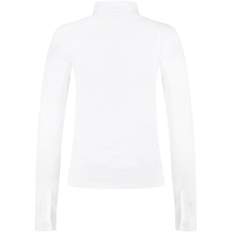 Haut de concours Classic Glitter Zipper Long Sleeve Blanc
