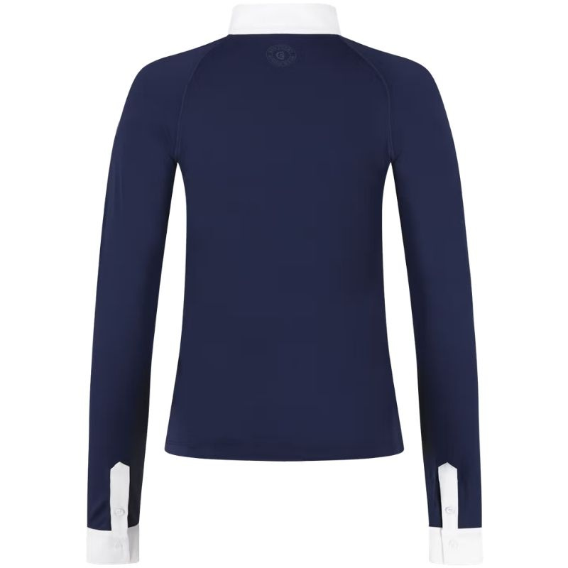 Haut de concours Classic Glitter Zipper Long Sleeve Bleu Marine
