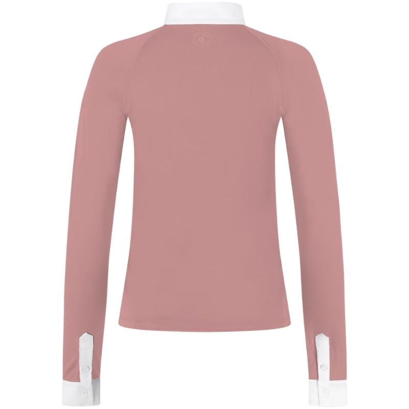 Haut de concours Classic Glitter Zipper Long Sleeve Vieux Rose