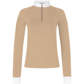 Haut de concours Classic Glitter Zipper Long Sleeve Beige Haut de concours Classic Glitter Zipper Long Sleeve Beige