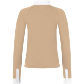 Haut de concours Classic Glitter Zipper Long Sleeve Beige Haut de concours Classic Glitter Zipper Long Sleeve Beige