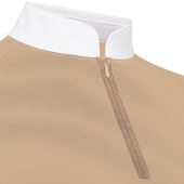 Haut de concours Classic Glitter Zipper Long Sleeve Beige Haut de concours Classic Glitter Zipper Long Sleeve Beige