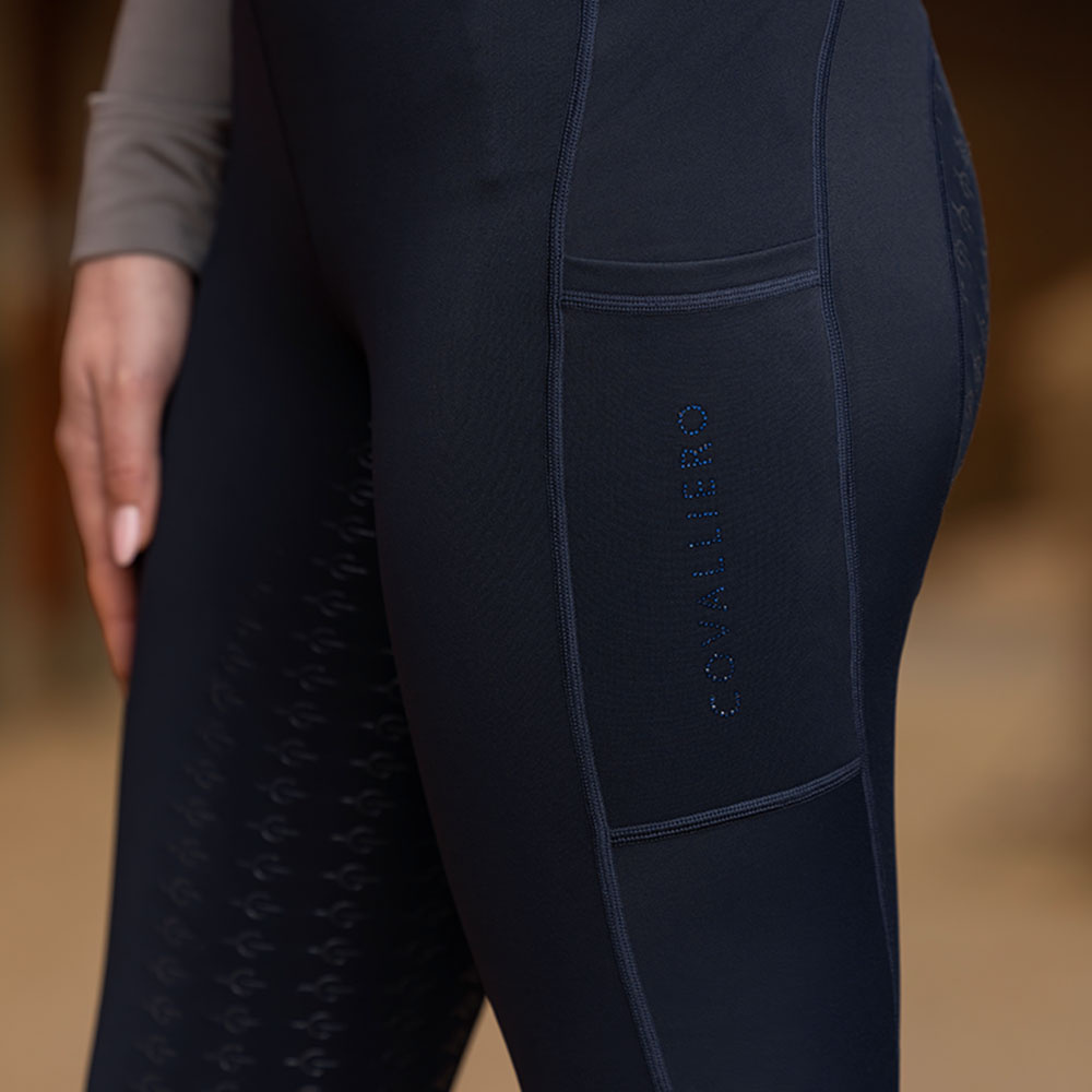 Collants d'équitation d'hiver Grip Helskodda Bleu Marine