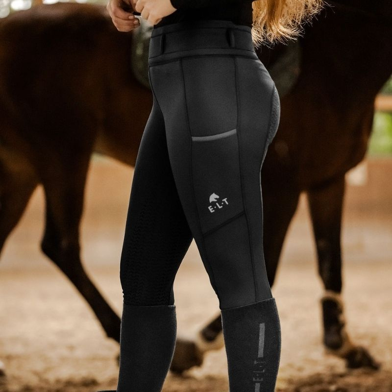 Collant d'équitation d'hiver Ella Full Grip Noir