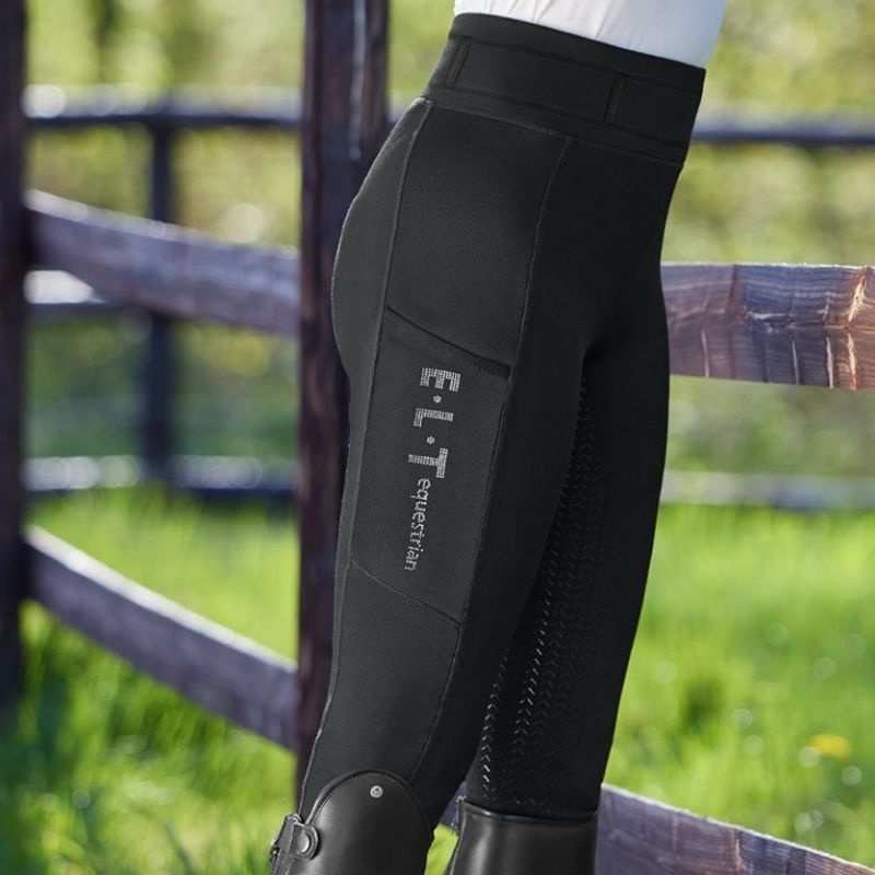 Collant d'équitation Enfant/Junior Ella Glam Full Grip Noir