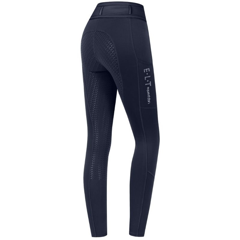 Collant d'équitation Enfant/Junior Ella Glam Full Grip Bleu Marine