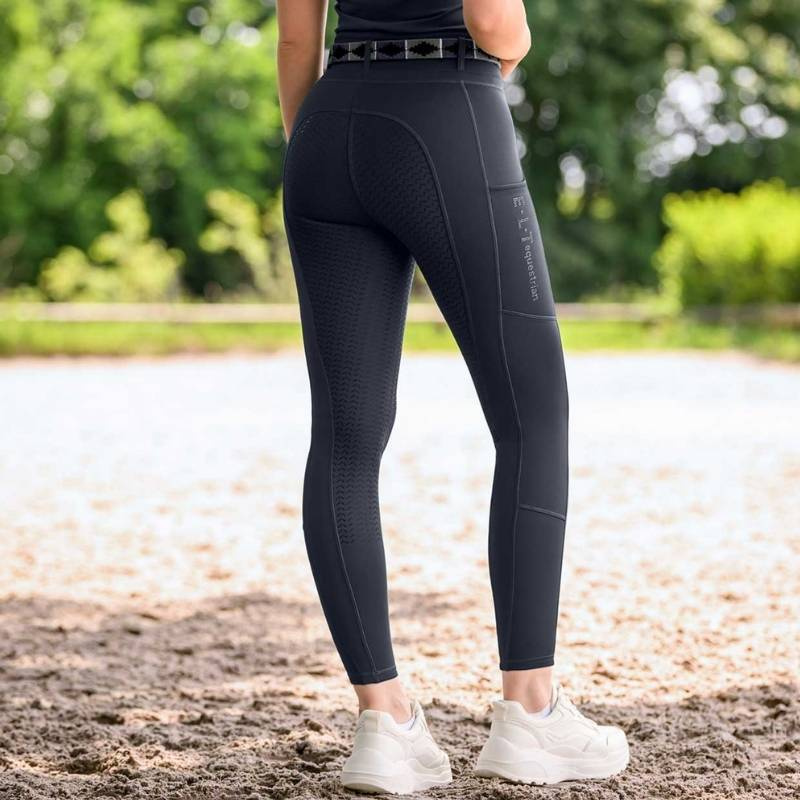 Legging d'équitation Ella Glam Full Grip Bleu Marine