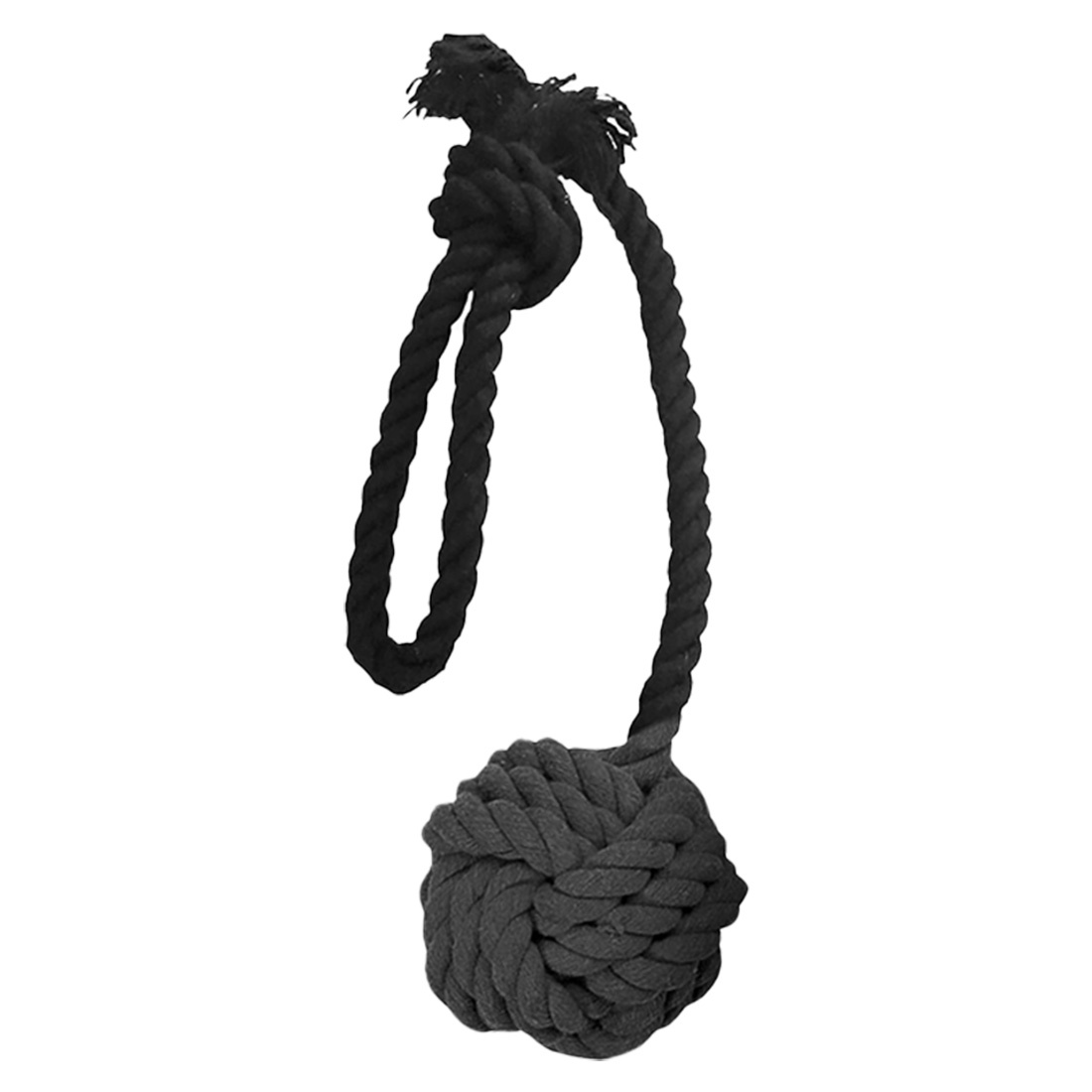 Jouet pour chien Balle en corde avec poignée Noir