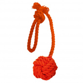 Jouet pour chien Balle en corde avec poignée Orange