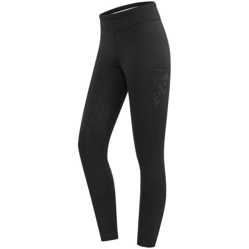 Collant d'équitation d'hiver Enfant/Junior Rica Thermal Teddy Full Grip Noir