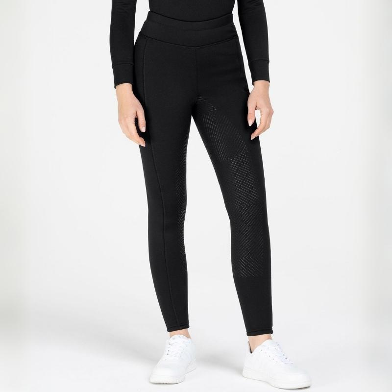 Collant d'équitation d'hiver Rica Thermal Teddy Full Grip Noir