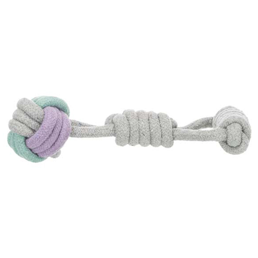 Jouet pour chien Balle en corde avec poignée Junior Gris/Turquoise/Lilas