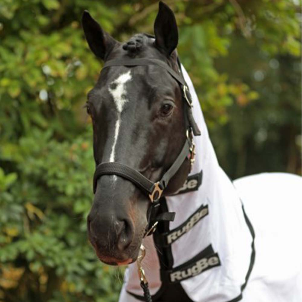 Couverture anti-mouches RugBe SuperFly avec Encolure Amovible Blanc