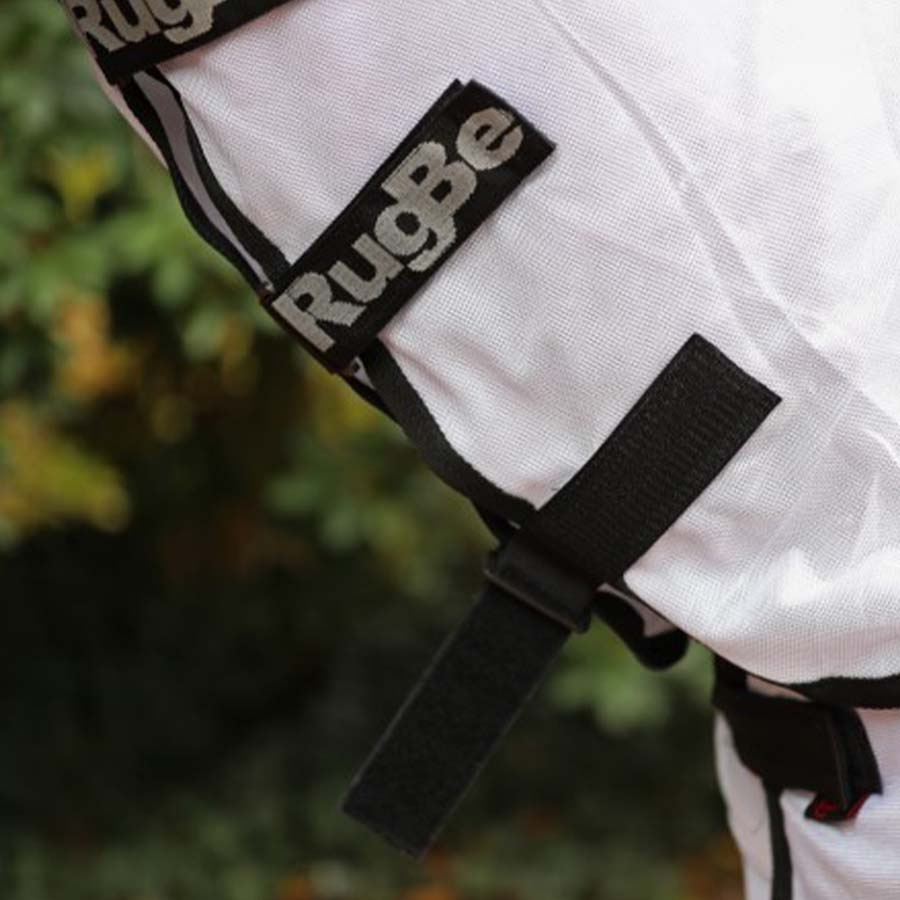 Couverture anti-mouches RugBe SuperFly avec Encolure Amovible Blanc