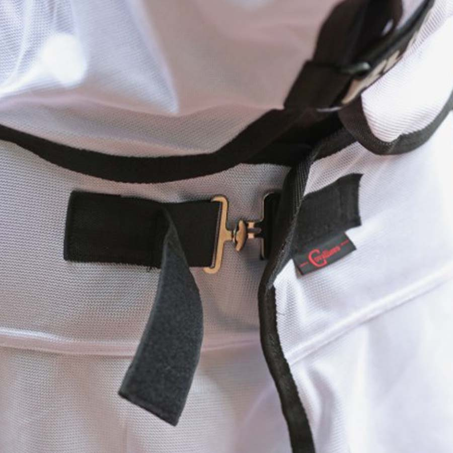 Couverture anti-mouches RugBe SuperFly avec Encolure Amovible Blanc