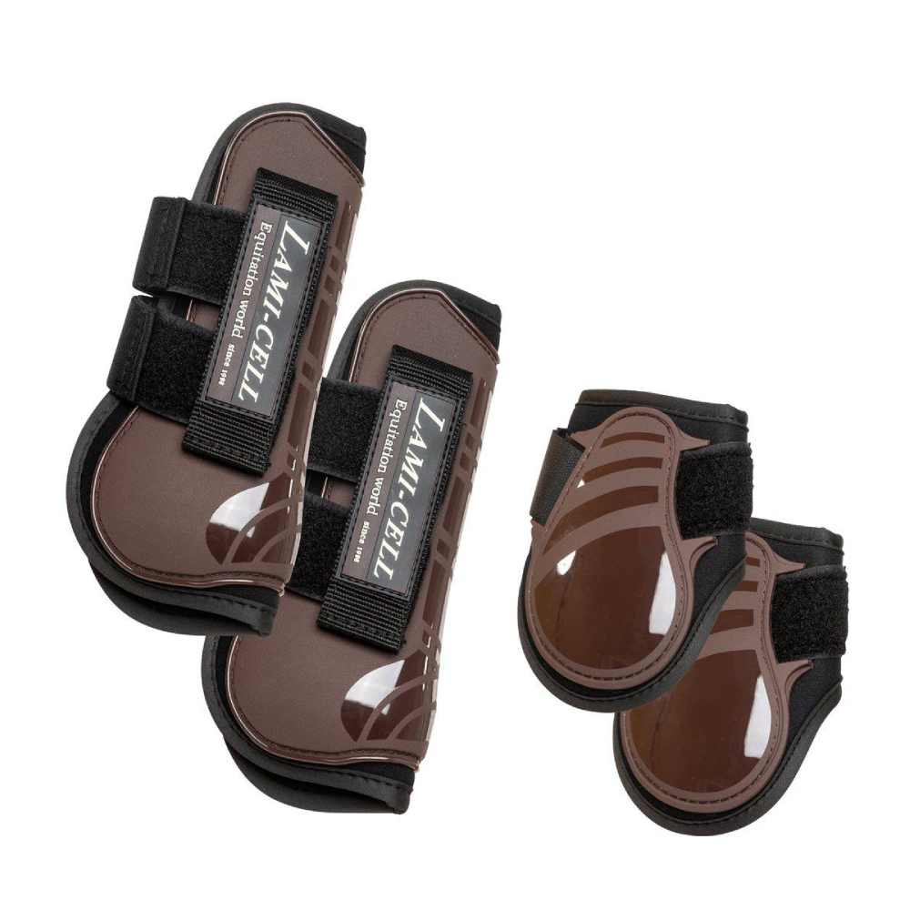 Ensemble de 4 protections de jambe Avant/Arrière Marron 