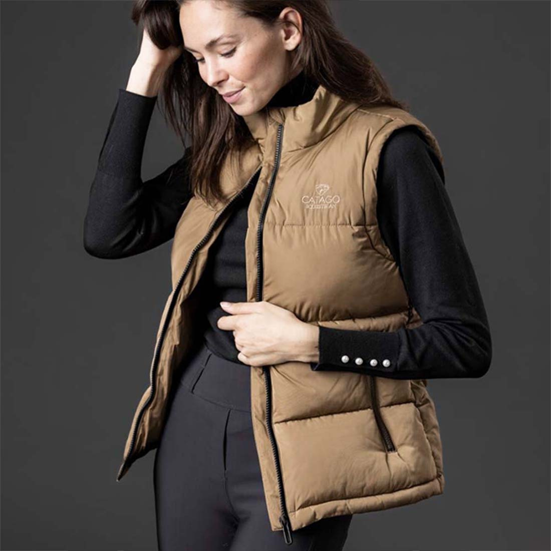 Gilet d'Équitation Busta Puffer Beige