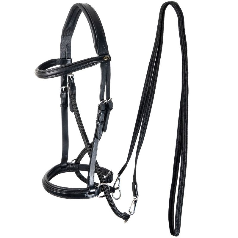 Bridon sans mors Dietsji Cross-Under Noir