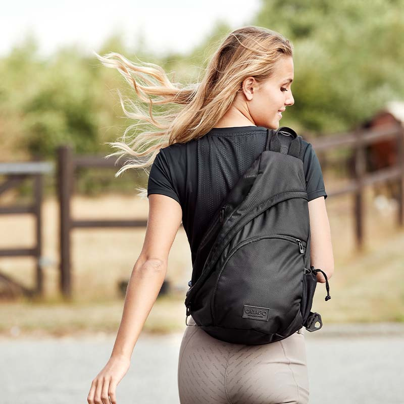 Sac à casque avec bandoulière Noir
