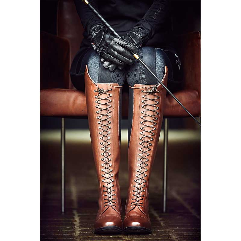 Gants d'équitation Feel en Cuir Noir