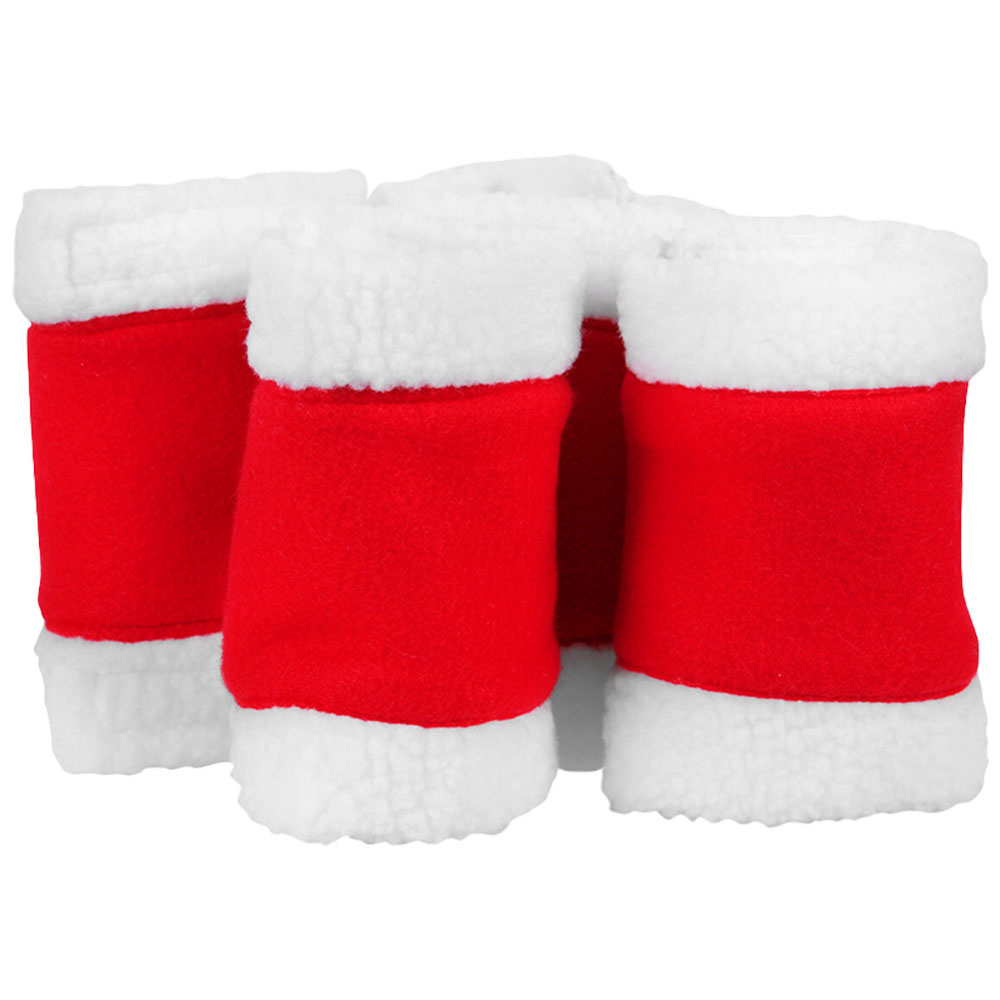 Guêtres ouvertes de Noël Rouge/Blanc