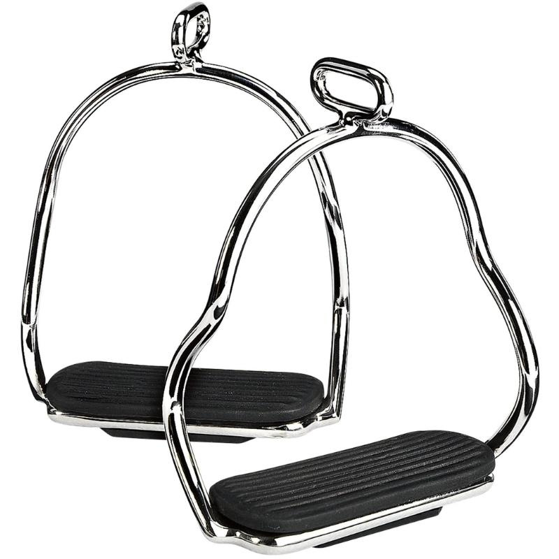 Étrier islandais homme avec Insert Caoutchouc Argent