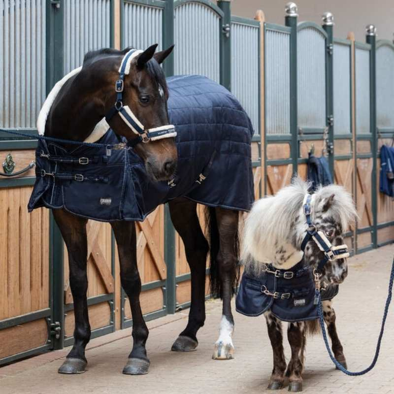 Licol Fauxfur Double Pin Bleu Marine