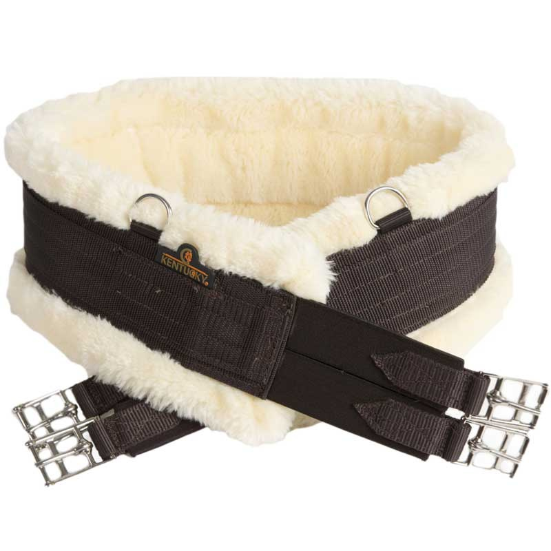 Sangle de selle en peau de mouton Marron