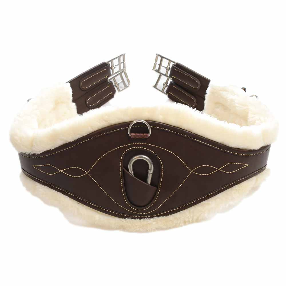 Anatomique sangle de selle en peau de mouton brun