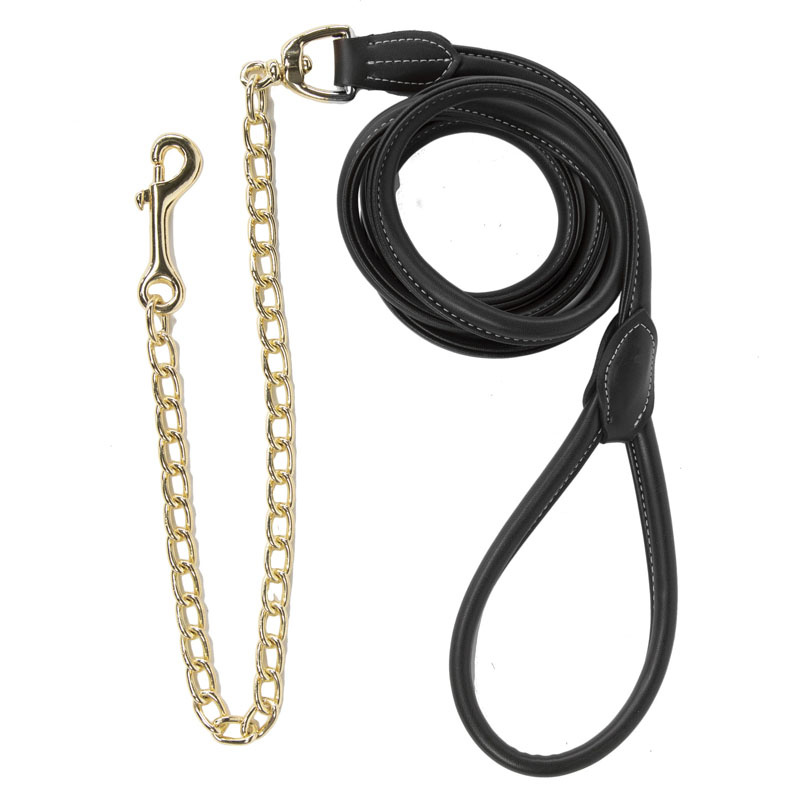 Halter à chaîne Artificial Leather Noir