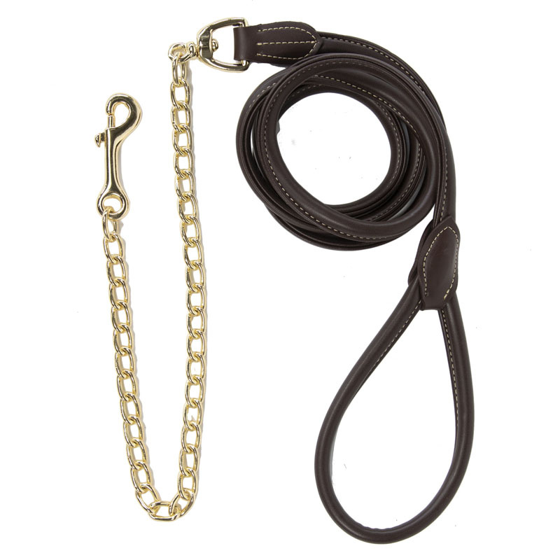 Halter à chaîne Artificial Leather Marron